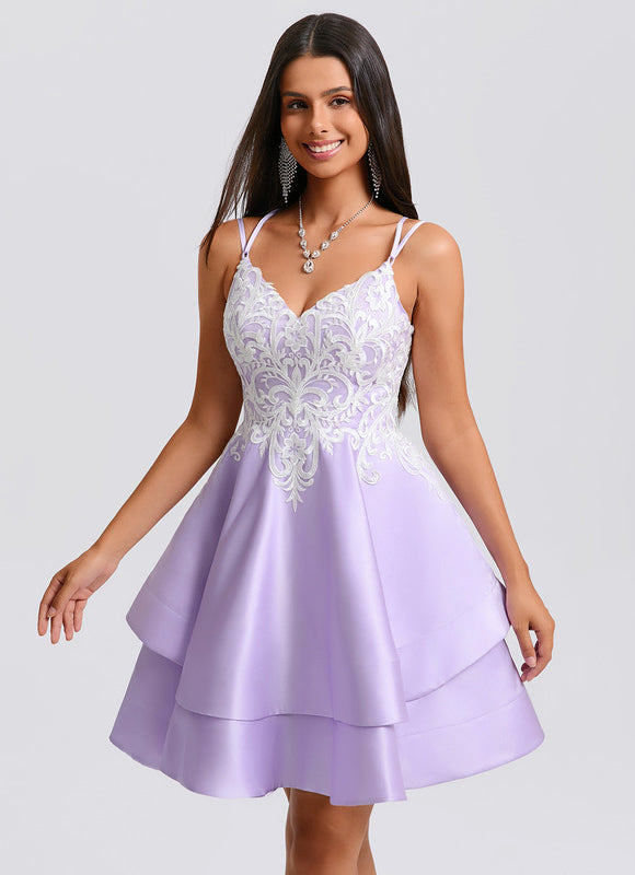 Robe Trapèze Lilas Étoilé - gallery 4