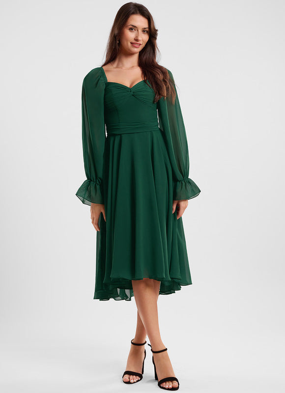 Robe Trapèze Flottante Verte - gallery 3