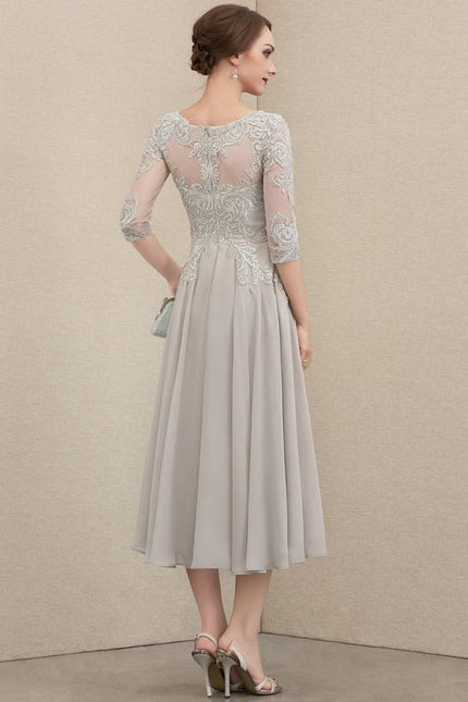 Robe Trapèze Gris Lumineux Élégance - gallery 3