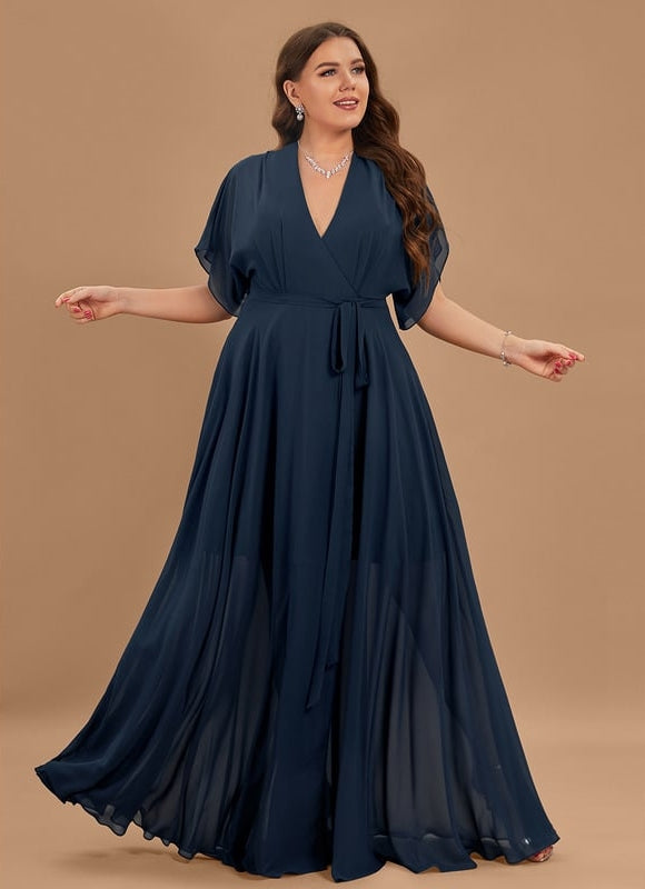 Robe Trapèze Longue Beige Élégante - gallery 9