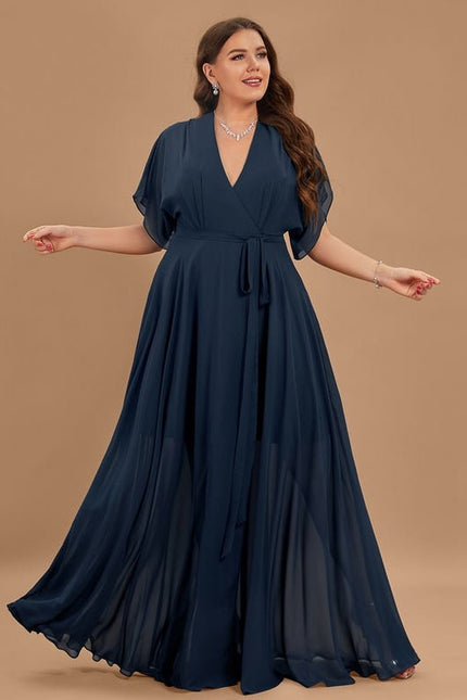 Robe Trapèze Longue Beige Élégante - gallery 9