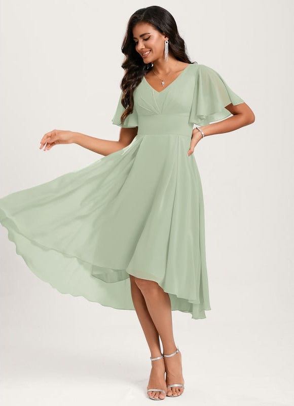 Robe Trapèze Flottante Verte - gallery 2