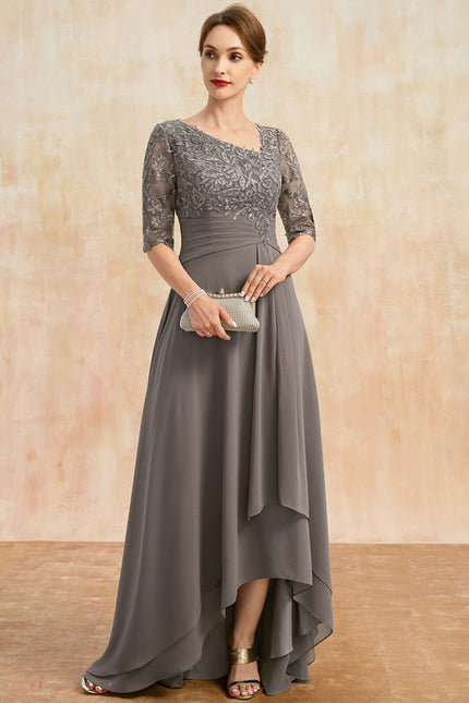 Robe Trapèze Gris Élégant - gallery 4