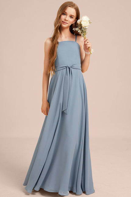 Robe Trapèze Mousseline Bleue - gallery 5