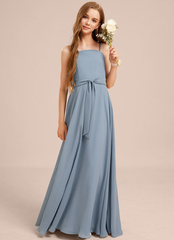 Robe Trapèze Mousseline Bleue - gallery 5