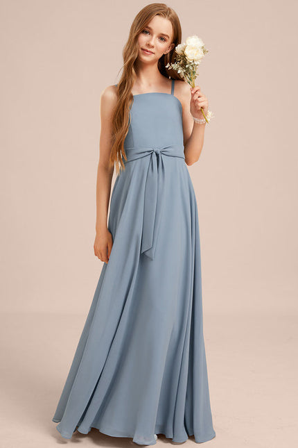 Robe Trapèze Mousseline Bleue - gallery 5