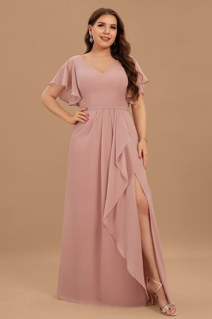 Robe Trapèze Mousseline Fendue - gallery 6