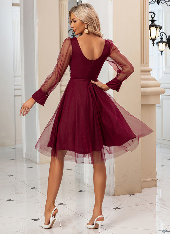 Robe Trapèze Cerise Lumineuse - gallery 1