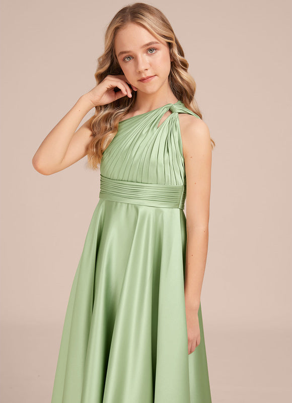 Robe Trapèze Satinée Menthe - gallery 2