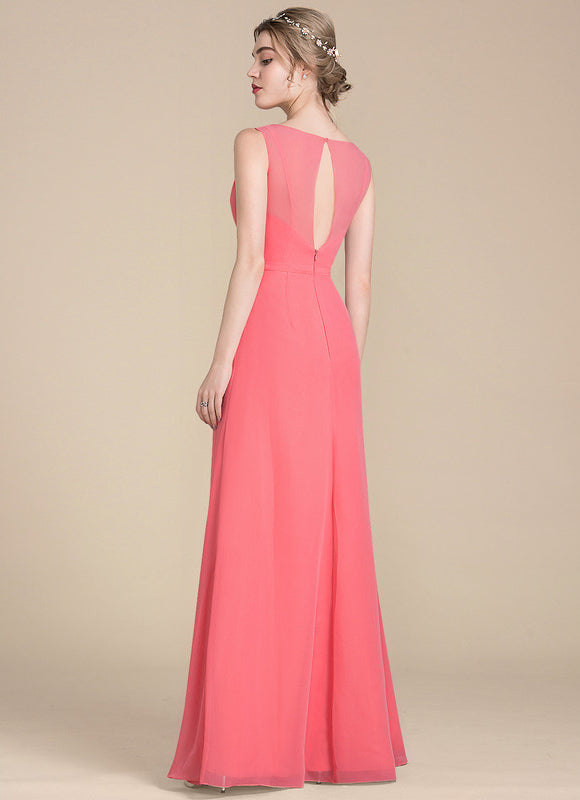 Robe Trapèze Mousseline Fendue - gallery 2