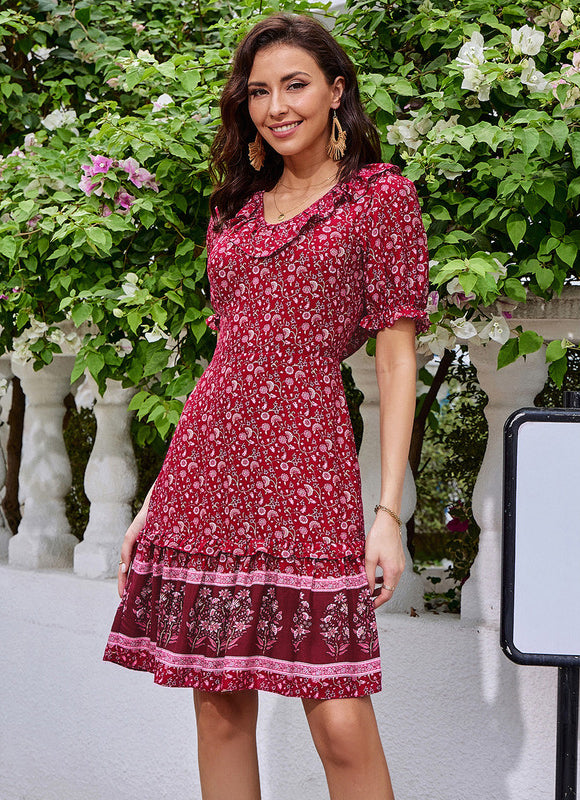 Robe Trapèze Fleur De Cerise - gallery 3