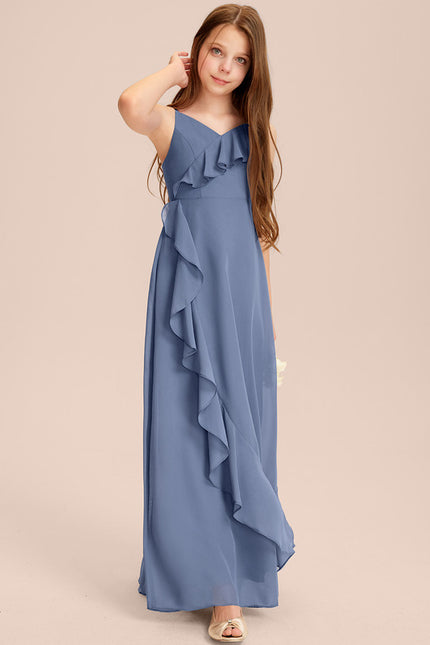 Robe Trapèze Bleu Céleste Aérien - gallery 2