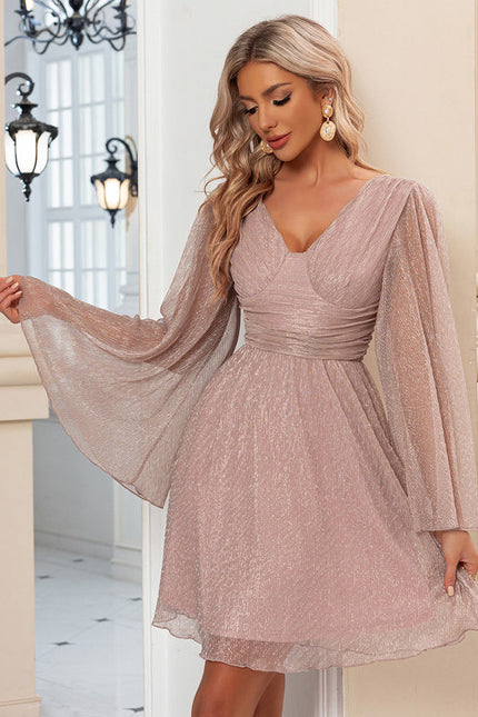 Robe Trapèze Satinée Rosée