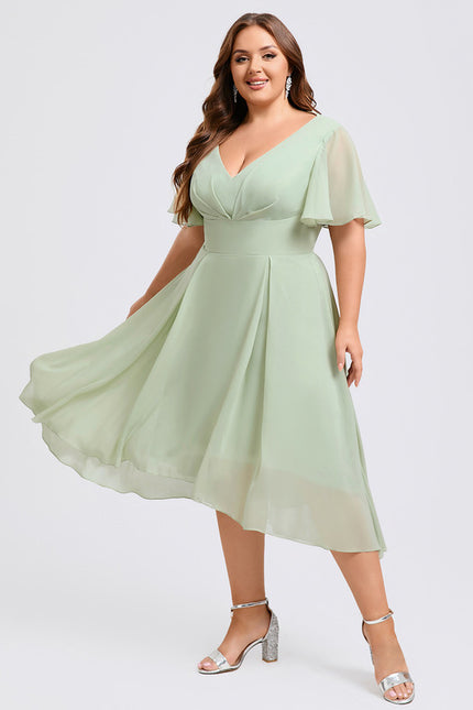 Robe Trapèze Flottante Verte - gallery 5