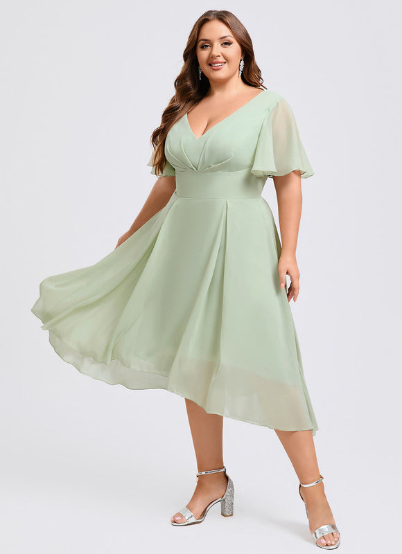 Robe Trapèze Flottante Verte - gallery 5