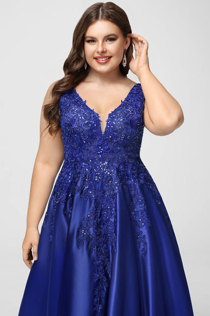 Robe Trapèze Satin Bleu Mystique - gallery 7