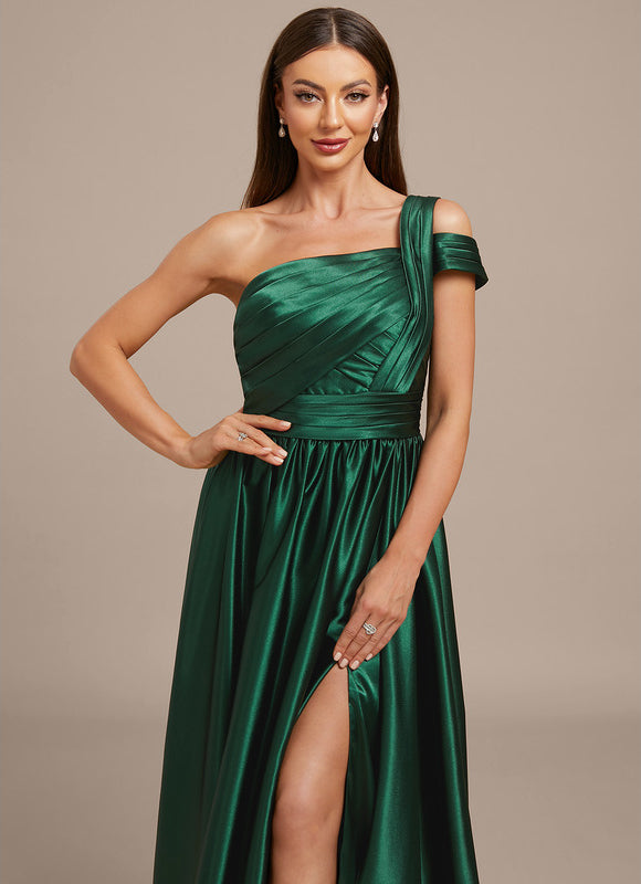Robe Trapèze Éclat Satiné Vert - gallery 1