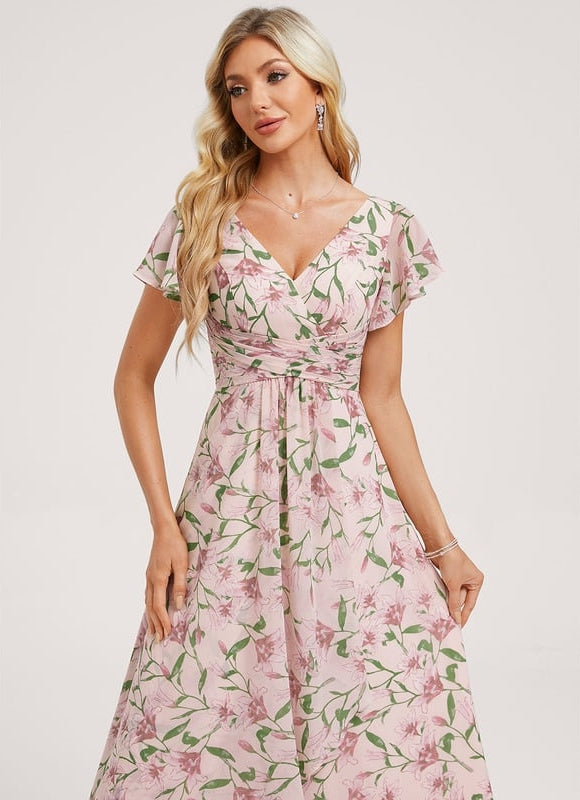 Robe Trapèze Mousseline Fendue - gallery 2