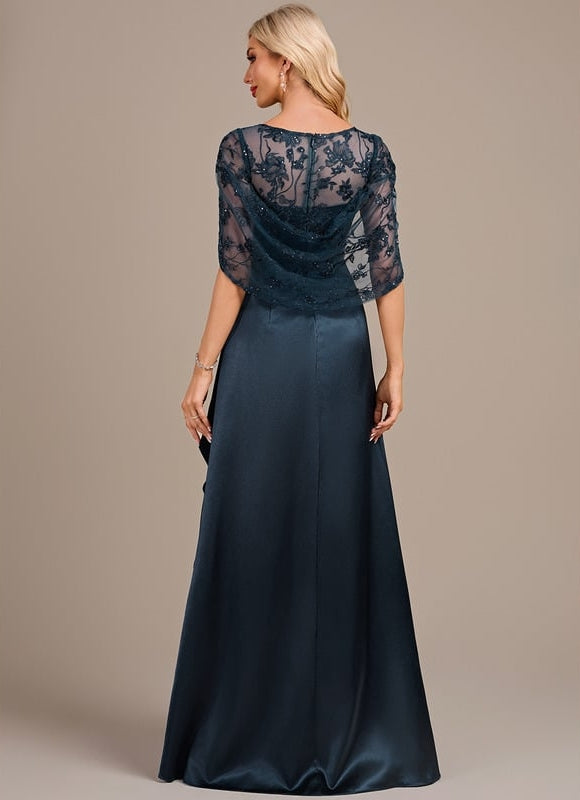 Robe Trapèze Élégante Marine - gallery 5