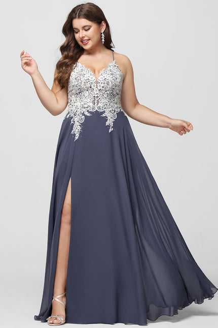 Robe Trapèze Verte En Mousseline Avec Perles Et Paillettes - gallery 4
