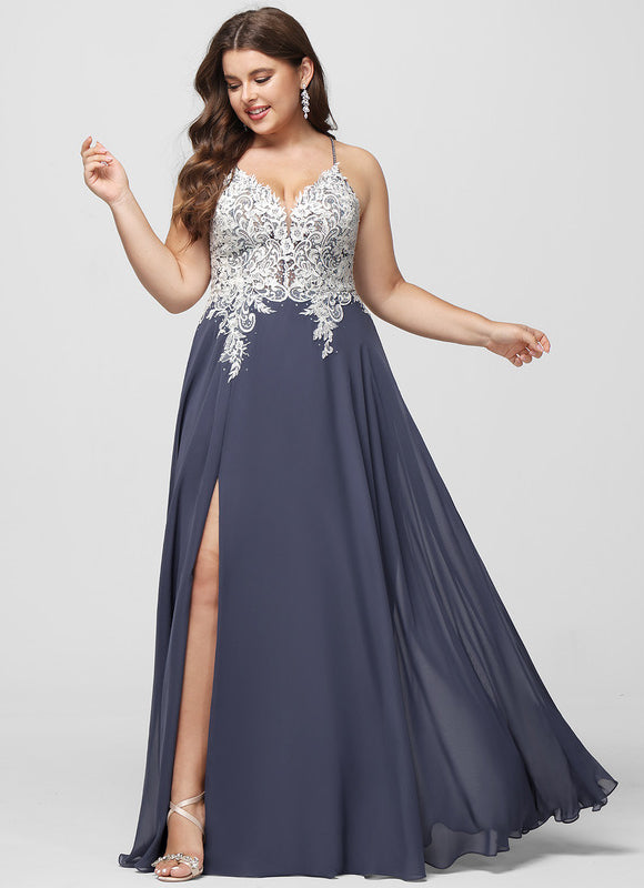 Robe Trapèze Verte En Mousseline Avec Perles Et Paillettes - gallery 4