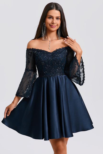 Robe Trapèze Satin Étoilée