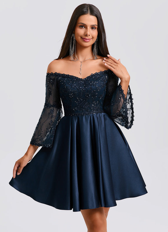Robe Trapèze Satin Étoilée