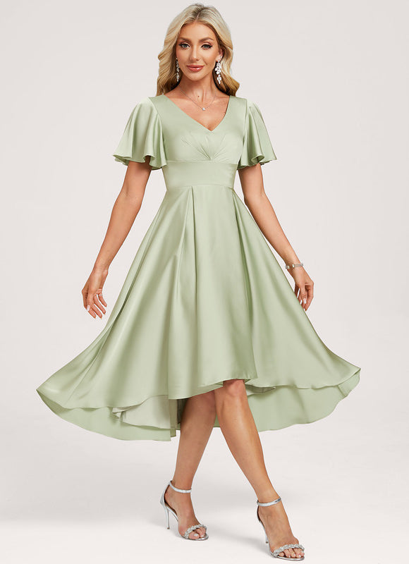 Robe Trapèze Vert Pâle Élégante - gallery 3