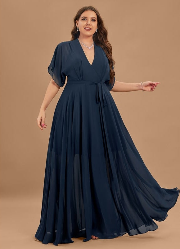 Robe Trapèze Longue Beige Élégante - gallery 4