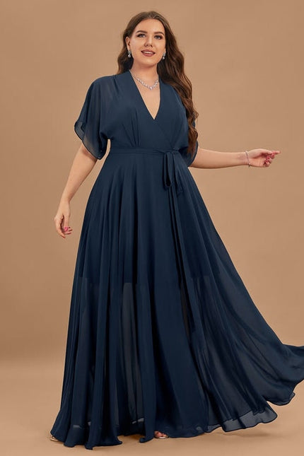 Robe Trapèze Longue Beige Élégante - gallery 4