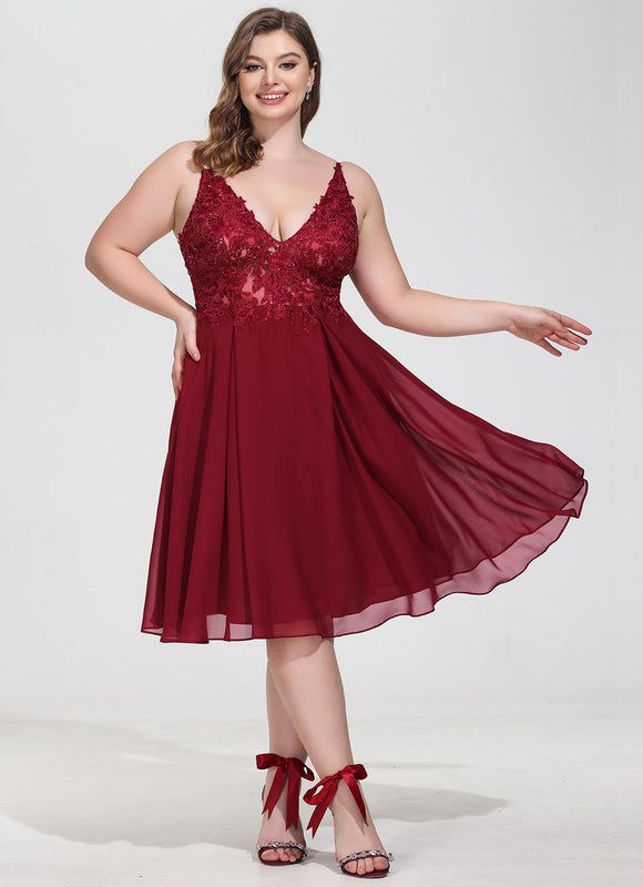 Robe Trapèze Éclat Rosé Flottant - gallery 8