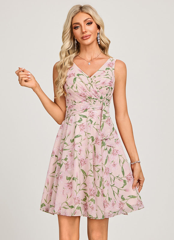 Robe Trapèze Vague Marine - gallery 1