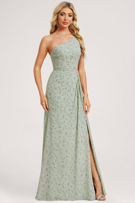 Robe Trapèze Asymétrique Beige - gallery 2