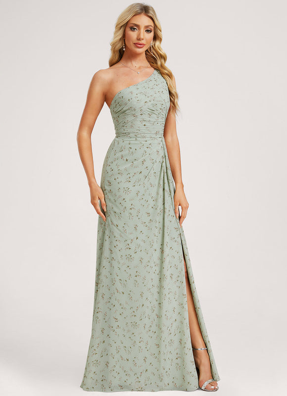 Robe Trapèze Asymétrique Beige - gallery 2