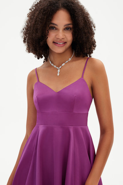Robe Trapèze Mini Noir Satiné - gallery 6