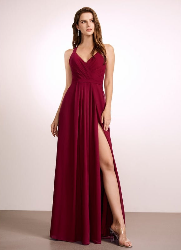 Robe Trapèze Longue Beige Élégante - gallery 1