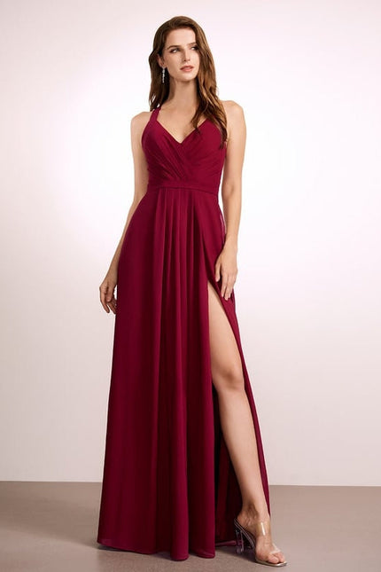 Robe Trapèze Longue Beige Élégante - gallery 1