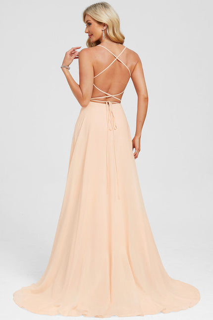 Robe Trapèze Peach Élégance Flottante - gallery 4