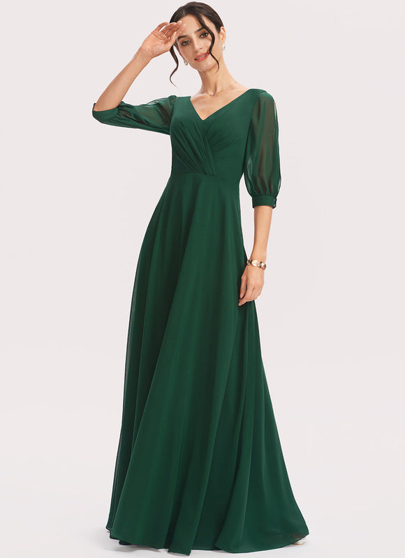 Robe Trapèze Mousseline Fendue - gallery 3