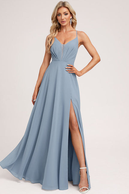Robe Trapèze Longue Beige Élégante