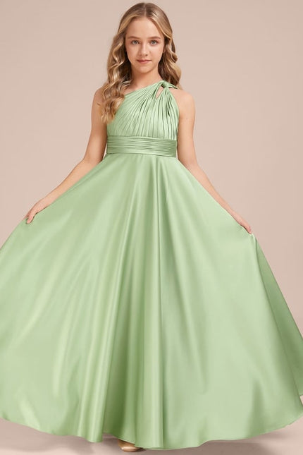 Robe Trapèze Satinée Menthe - gallery 4