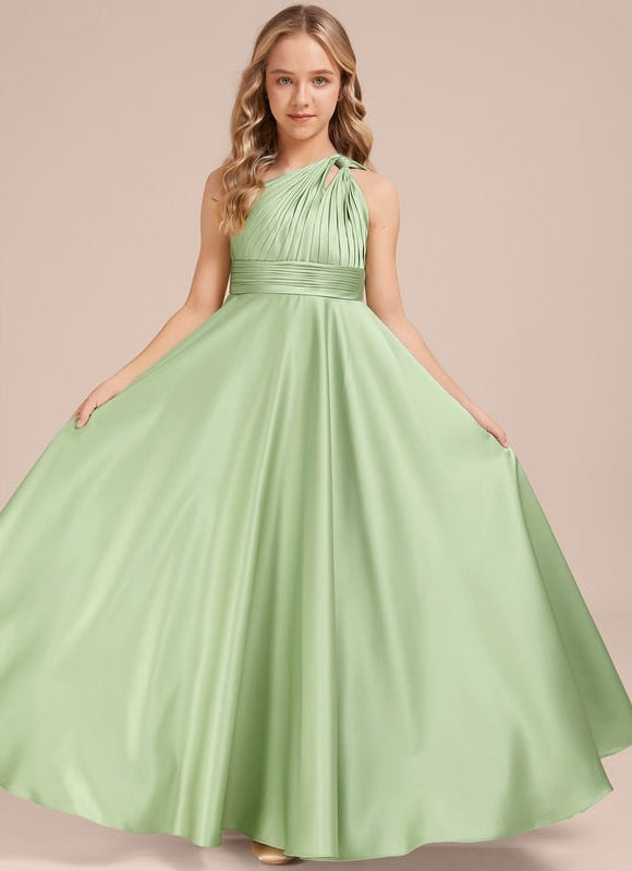 Robe Trapèze Satinée Menthe - gallery 4