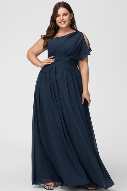 Robe Trapèze Asymétrique Beige - gallery 6