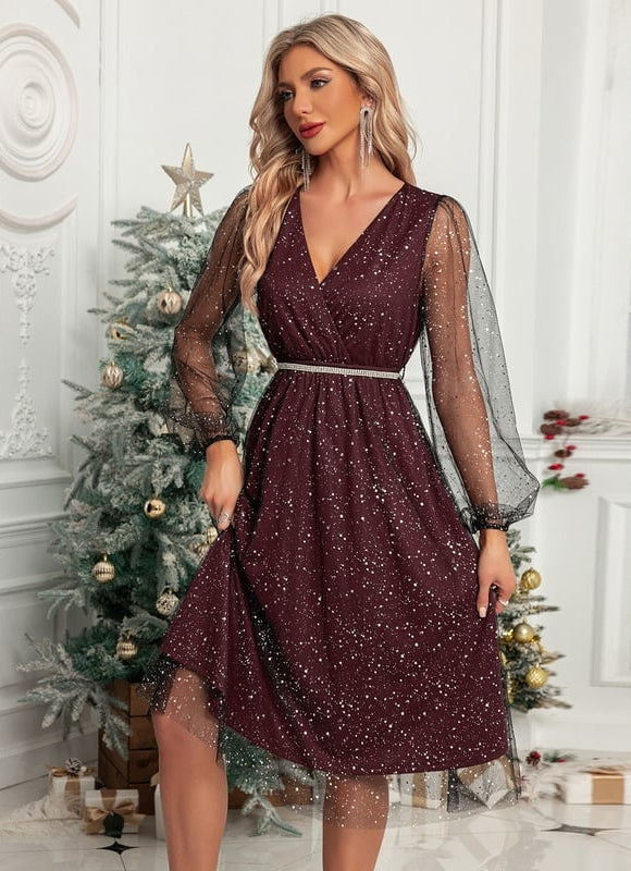 Robe Trapèze Tulle Rosée - gallery 4