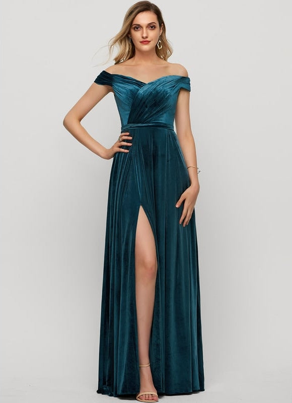Robe Trapèze Velours Émeraude - gallery 3