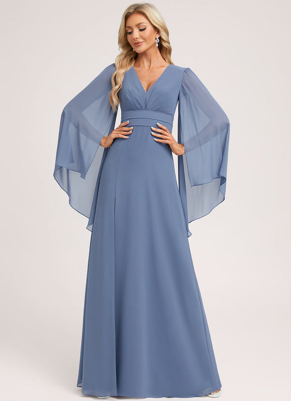 Robe Trapèze Longue Beige Élégante - gallery 2