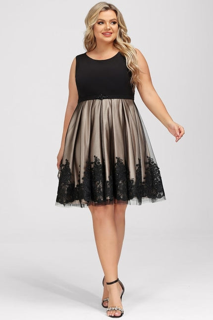 Robe Trapèze Noir Or Mov};U``` - gallery 4