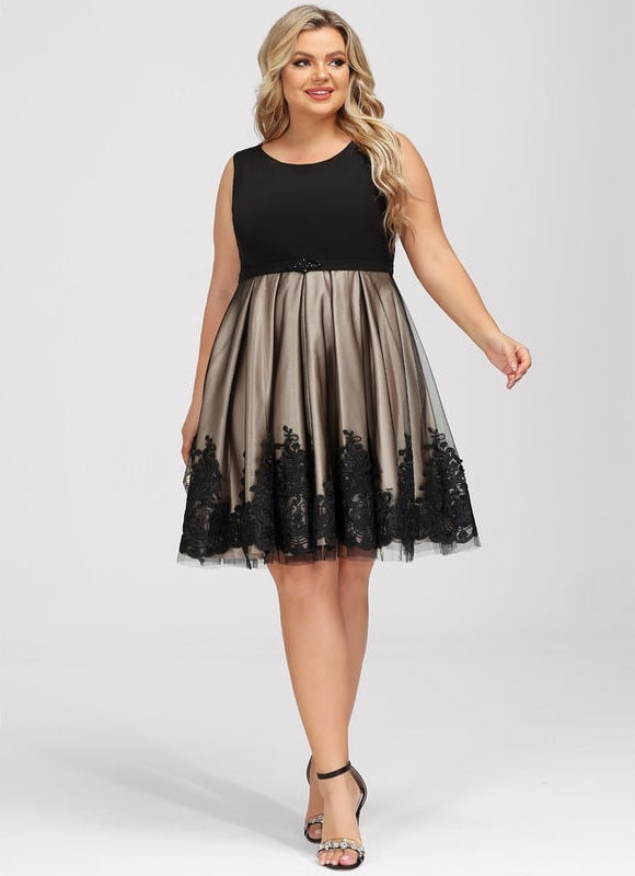 Robe Trapèze Noir Or Mov};U``` - gallery 4