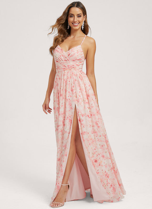 Robe Trapèze Longue Beige Élégante - gallery 3