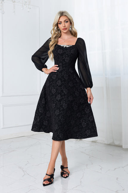 Robe Trapèze Couture Noir - gallery 1
